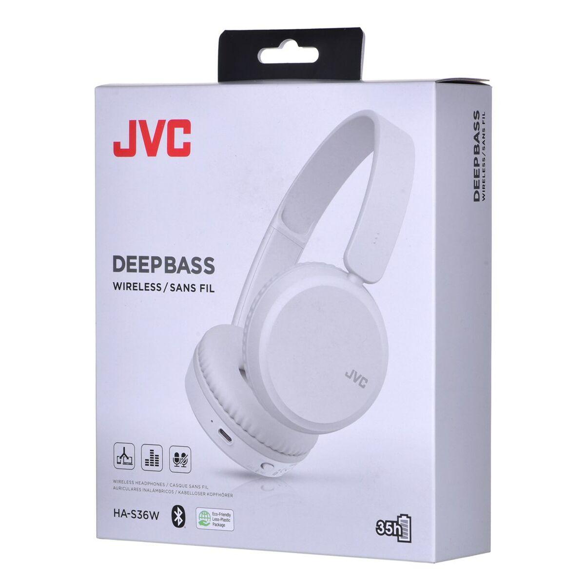 JVC HA-S36W Cuffie Wireless A Padiglione Musica e Chiamate Bluetooth Bianco (JVC Deep Bass On Ear Foldable Wireless Bluetooth H