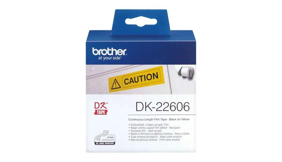 Brother DK-22606 nastro per etichettatrice Nero su giallo