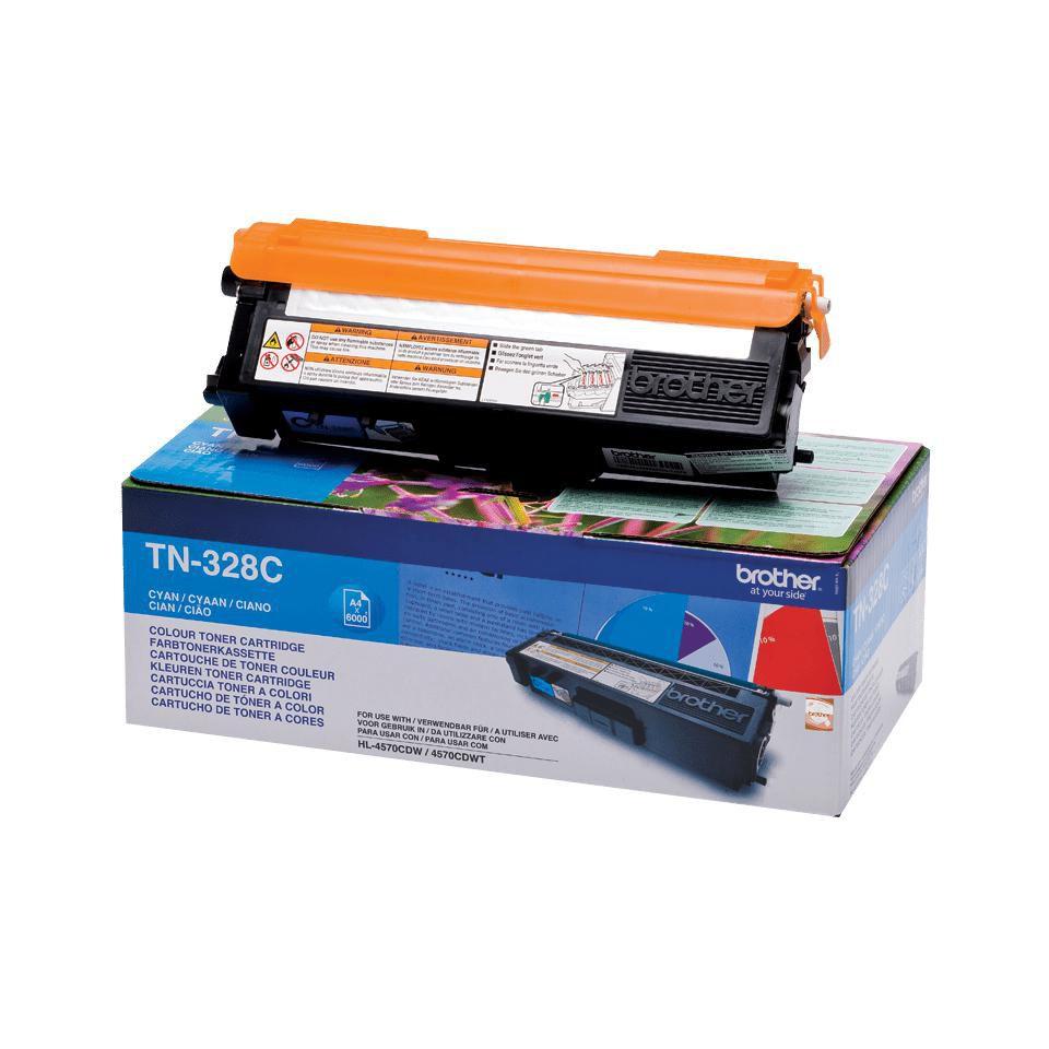 TONER BROTHER TN-328C Ciano 6000 pag x DCP-9270CDN MFC-9970CDW HL-4570CDW