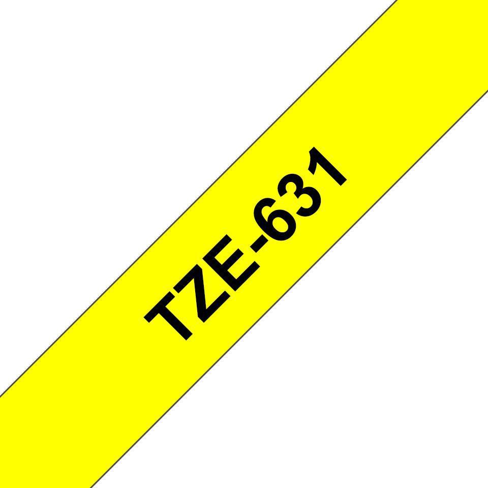 NASTRO BROTHER TZE631 Laminato da 12 mm (8 m) Nero/Giallo