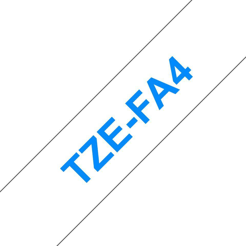 Brother TZE-FA4 nastro per etichettatrice Blu su bianco (18MM BLUE ON WHITE FABRIC TAPE)