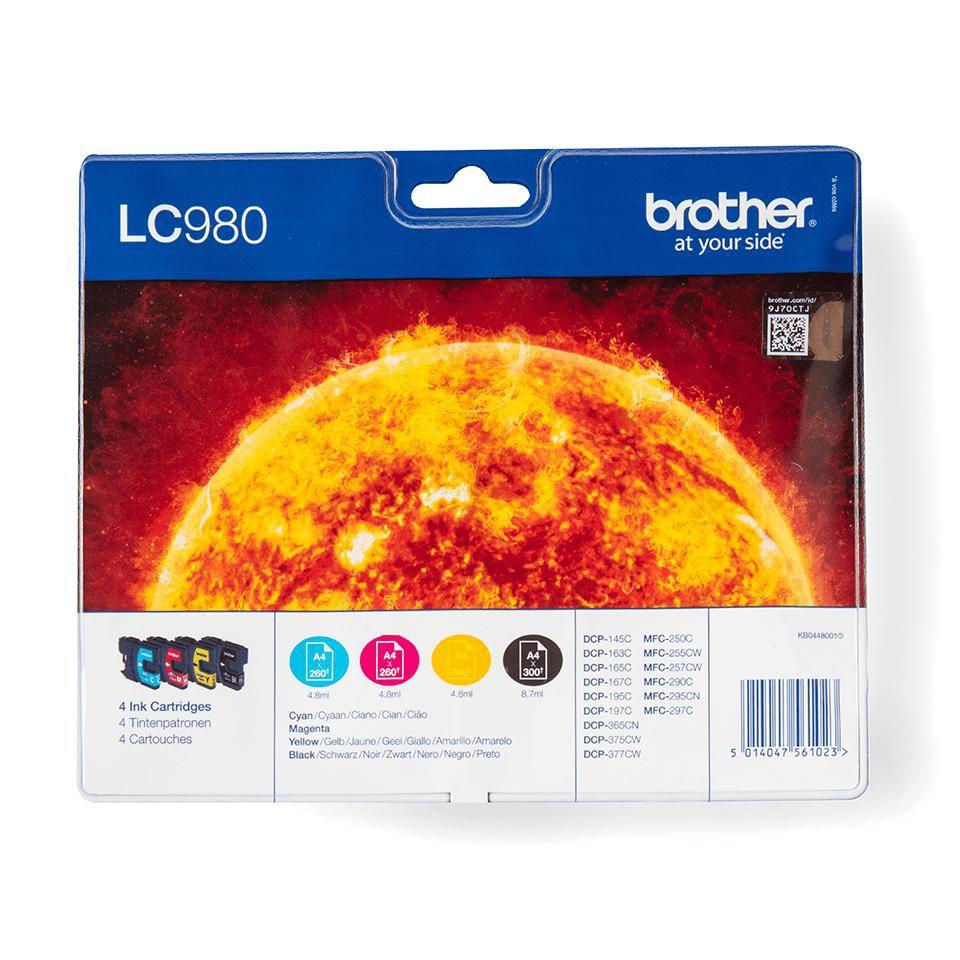 ORIGINAL Brother Multipack nero / ciano / magenta / giallo LC-980 LC980VALBPDR LC-980 BK/C/M/Y