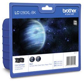 Brother LC-1280XLBKBP2DR cartuccia d'inchiostro 2 pz Originale Nero