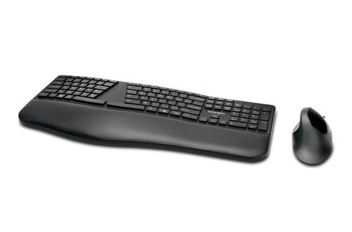 Kensington ProFit Ergo tastiera Mouse incluso RF senza fili + Bluetooth QWERTY Francese Nero