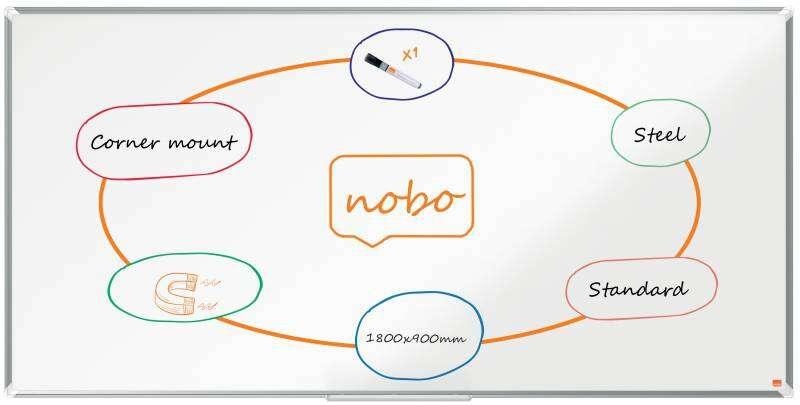 Nobo Premium Plus lavagna 1778 x 865 mm Acciaio Magnetico (Nobo Premium Plus Steel Magnetic Whiteboard 1800x900mm)