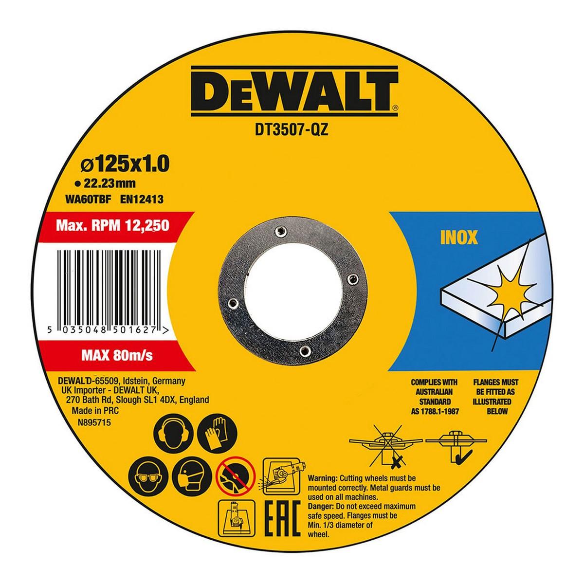 Disco da taglio Dewalt in acciaio inox DT3507