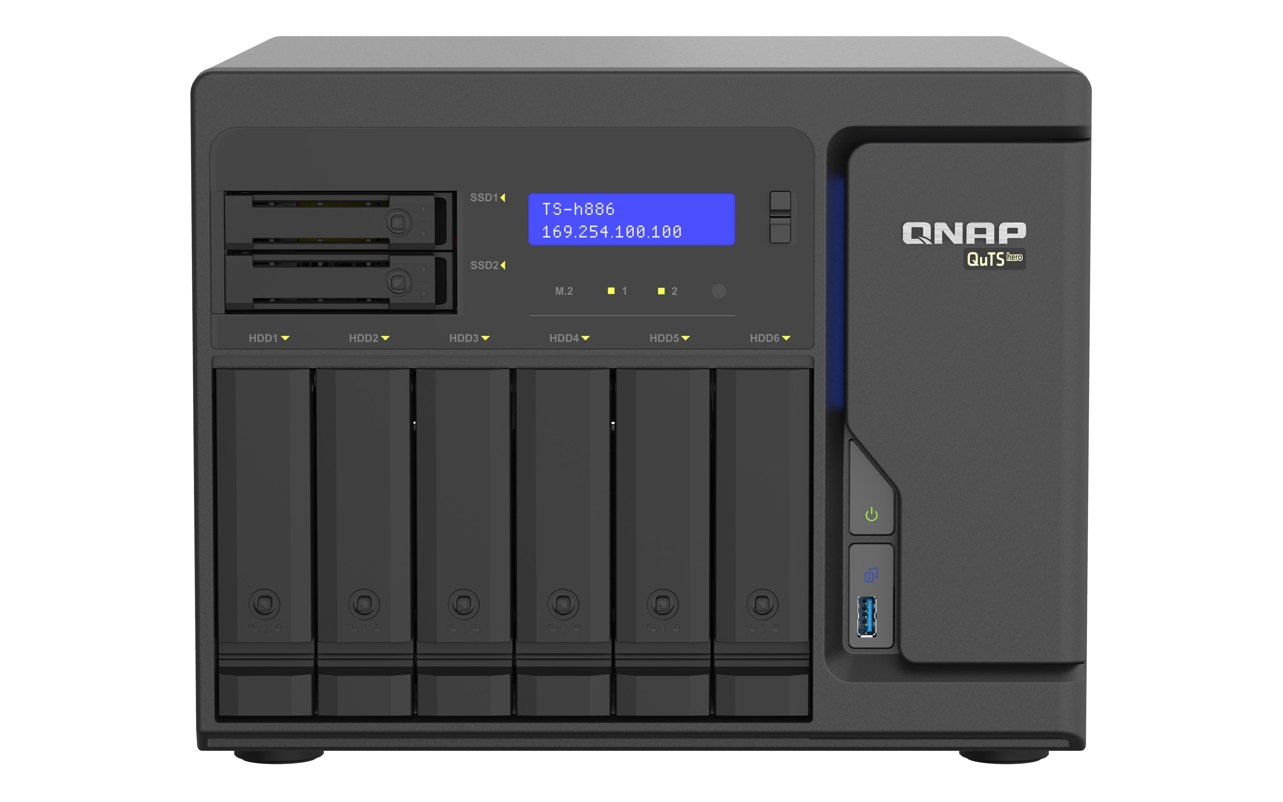 QNAP TS-H886-D1622-16G NAS Tower Collegamento ethernet LAN Nero D-1622