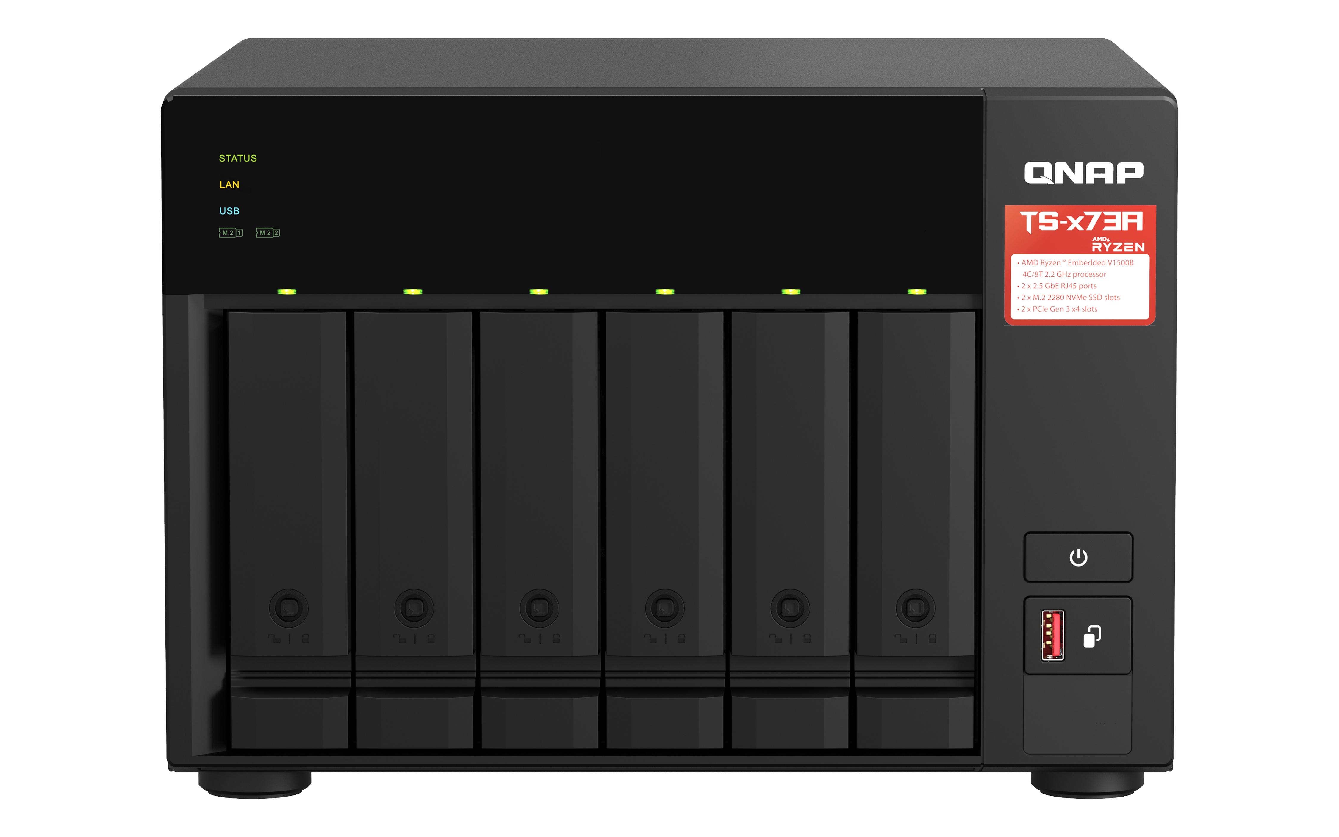 QNAP TS-673A-8G NAS Tower Collegamento ethernet LAN Nero V1500B (QNAP TS-673A-8G/18TB IW 6 Bay)