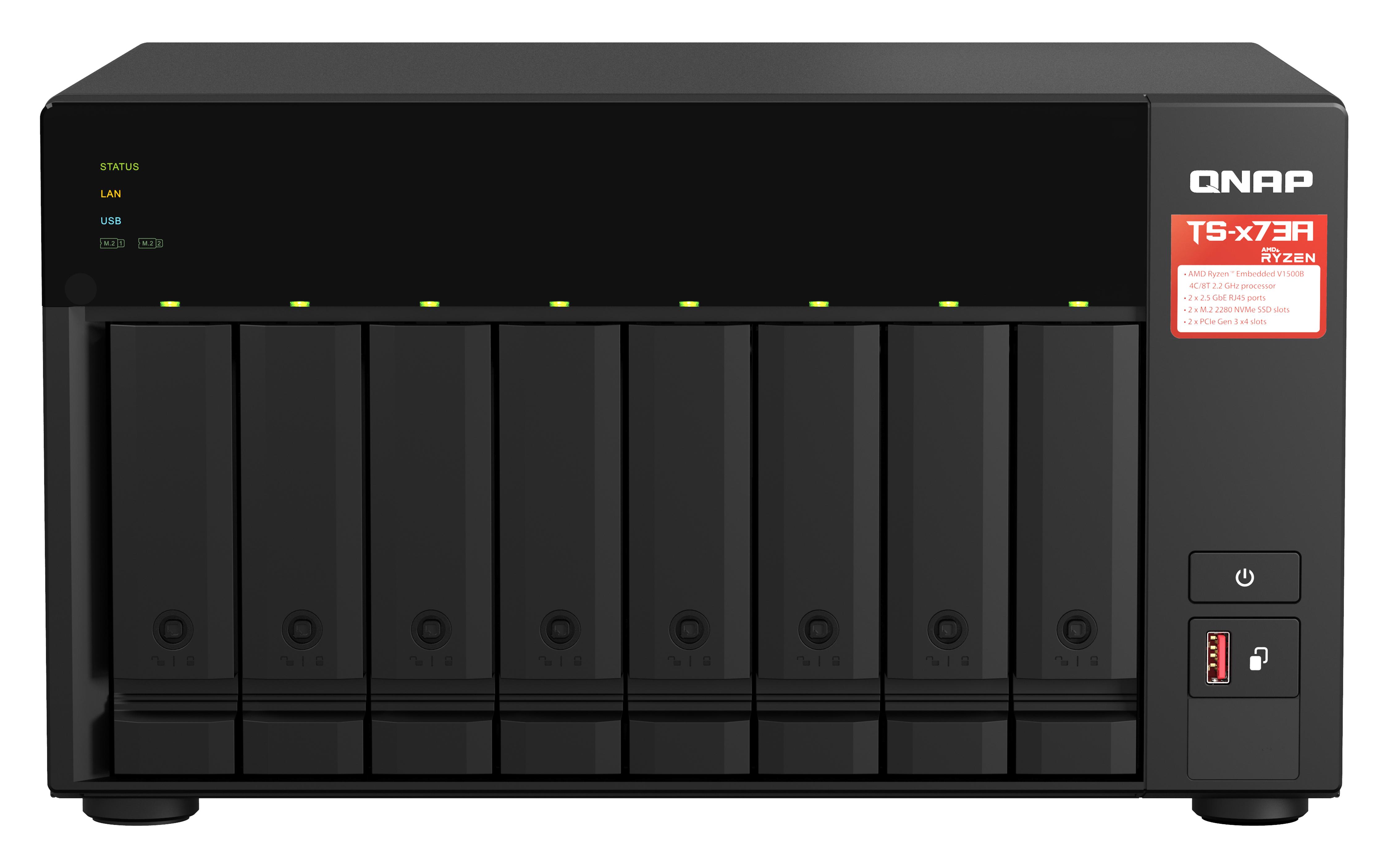 QNAP TS-873A-8G NAS Tower Collegamento ethernet LAN Nero V1500B (QNAP TS-873A-8G/32TB EXOS 8 Bay)