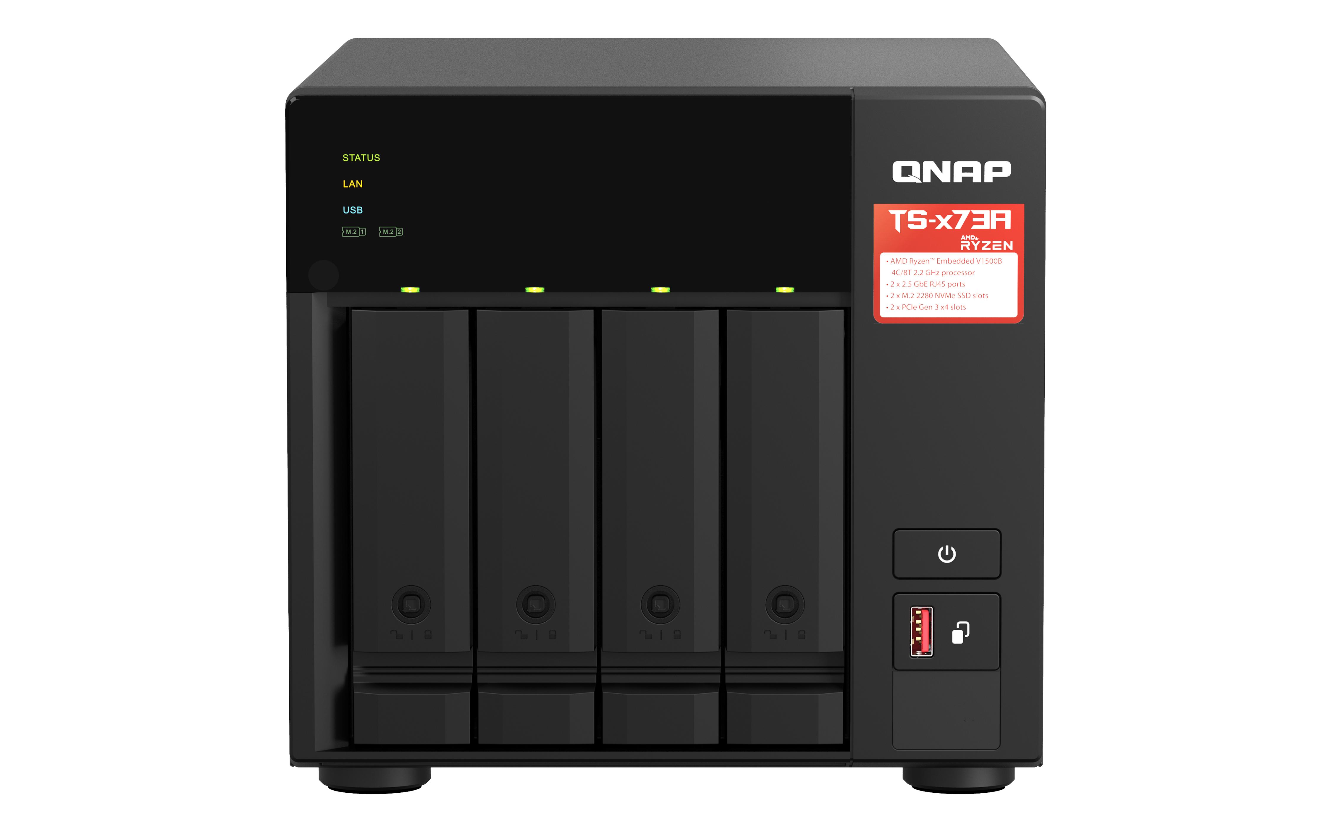 QNAP TS-473A NAS Tower Collegamento ethernet LAN Nero V1500B