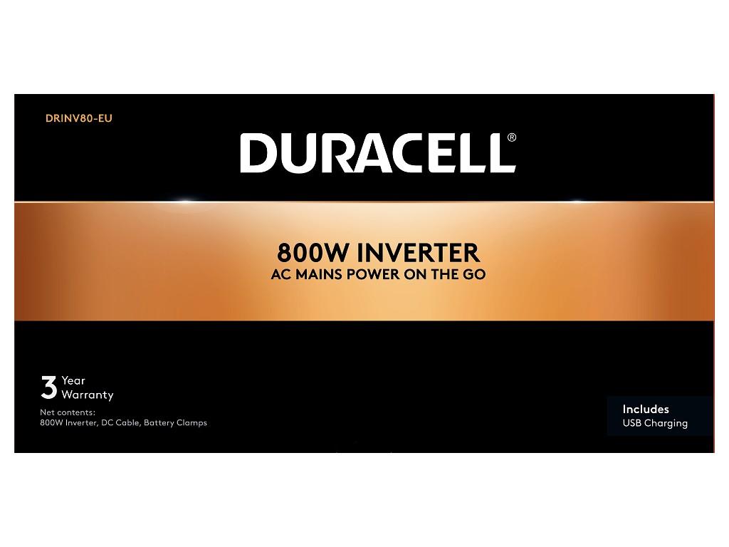 Duracell DRINV80-EU adattatore e invertitore Auto 800 W Nero