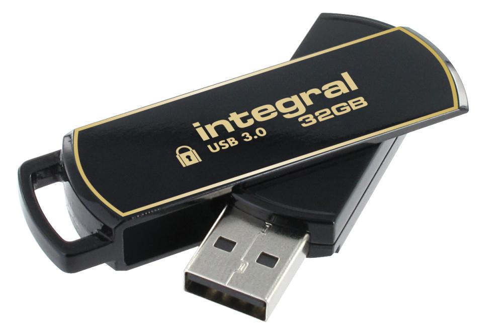 INTEGRAL SECURE 360 - CLÉ USB - 32 GO - USB 3.0 - NOIR ÉLÉGANT