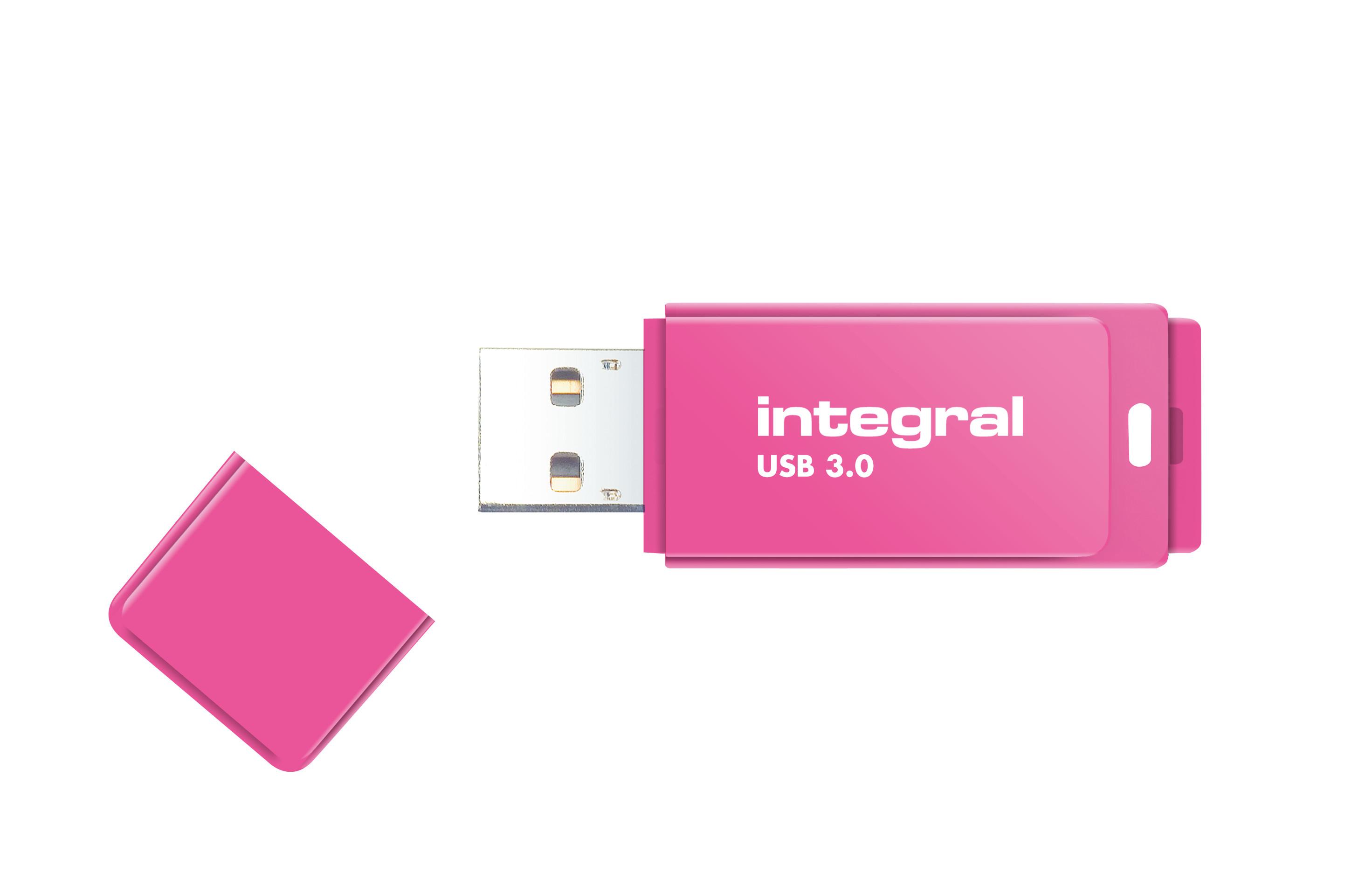 Integral 64GB USB3.0 DRIVE NEON PINK UP TO R-100 W-30 MBS unit flash USB USB tipo A 3.2 Gen 1 3.1 Gen 1 Rosa (64GB USB3.0 DRIV