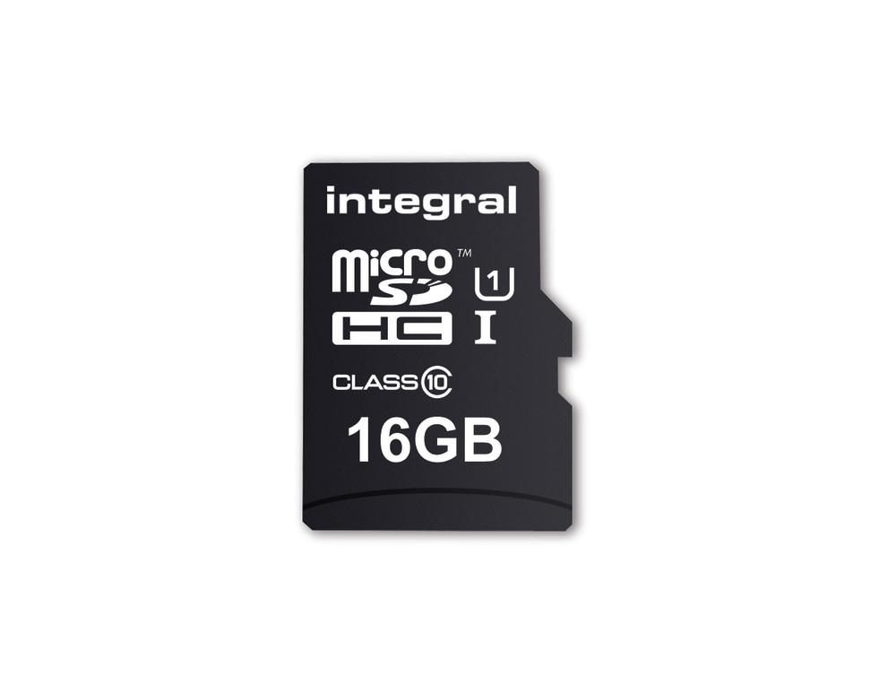 INTEGRAL SMARTPHONE AND TABLET - CARTE MÉMOIRE FLASH (ADAPTATEUR MICROSDHC - SD INCLUS(E)) - 16 GO - CLASS 10 - MICROSDHC UHS-I