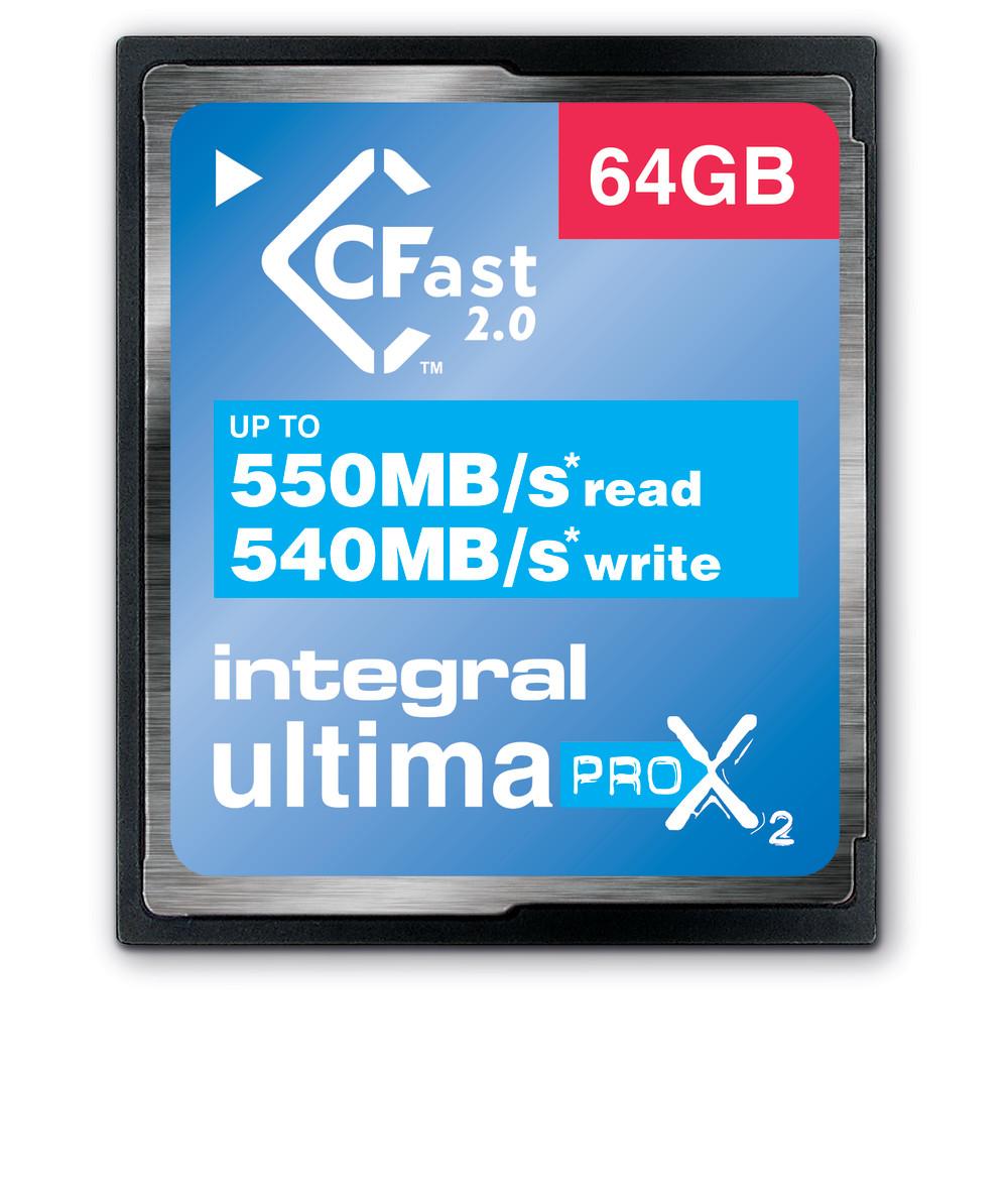 Integral 64GB ULTIMAPRO X2 CFAST 2.0 (64GB CFAST CARD 2.0 UP TO READ 550MBs WRITE 540 MBs INTEGRAL)