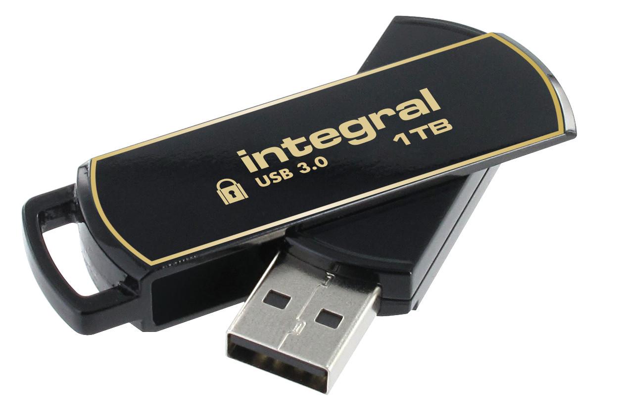 Integral 1TB Secure 360 Encrypted USB 3.0 unità flash USB 1,02 TB USB tipo A 3.2 Gen 1 (3.1 Gen 1) Nero, Oro