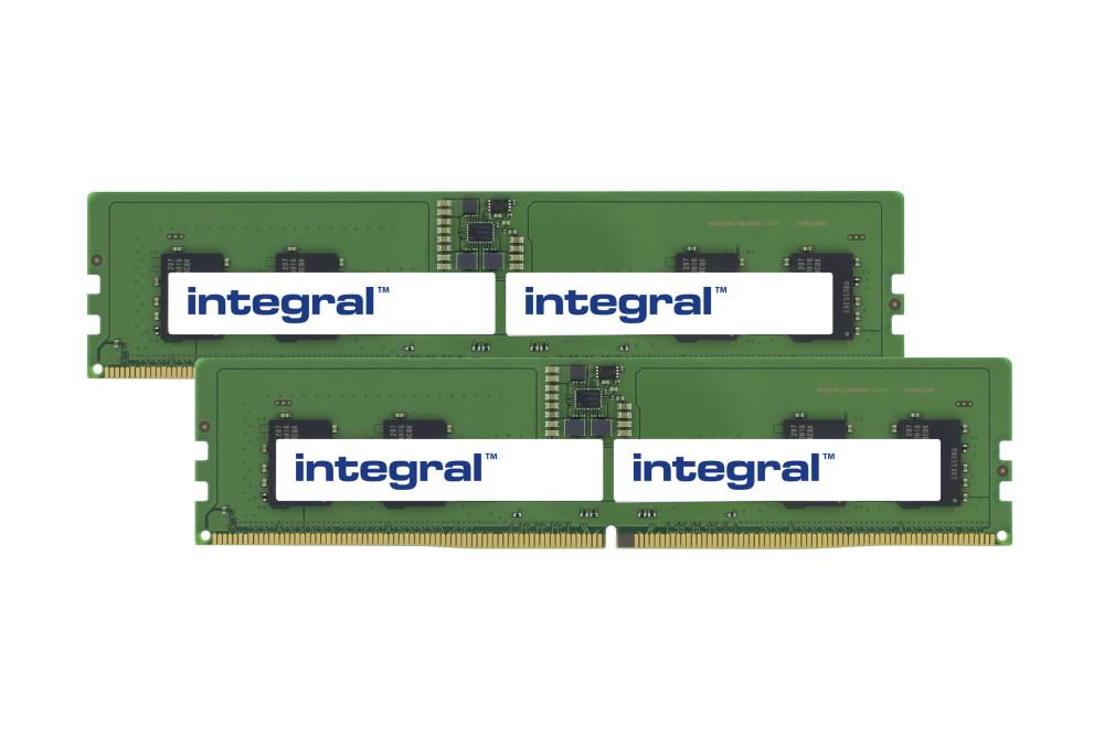 Integral 16GB [2x8GB] PC RAM MODULE KIT DDR5 4800MHZ PC5-38400 UNBUFFERED NON-ECC 1.1V 1GX16 CL40 EQV. TO CT2K8G48C40U5 f/ CRUC