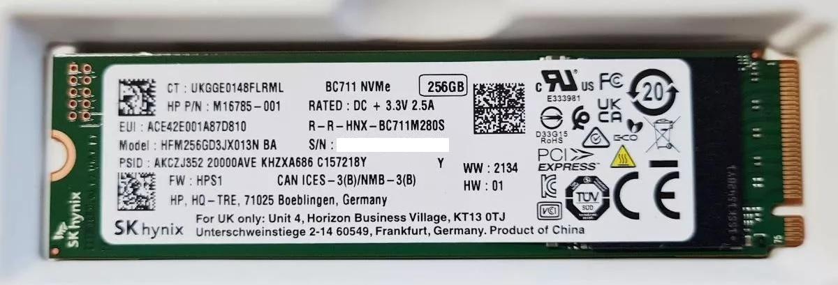 SKHYNIX SOLID STATE DRIVE SSD 256GB M.2 NVME HFM256GD3JX013N-BA OEM BULK