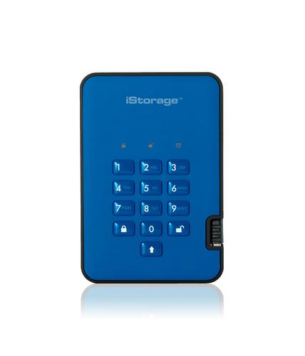 iStorage diskAshur 2 disco rigido esterno 5 TB Blu (diskAshur2 256-bit 5TB - Blue)