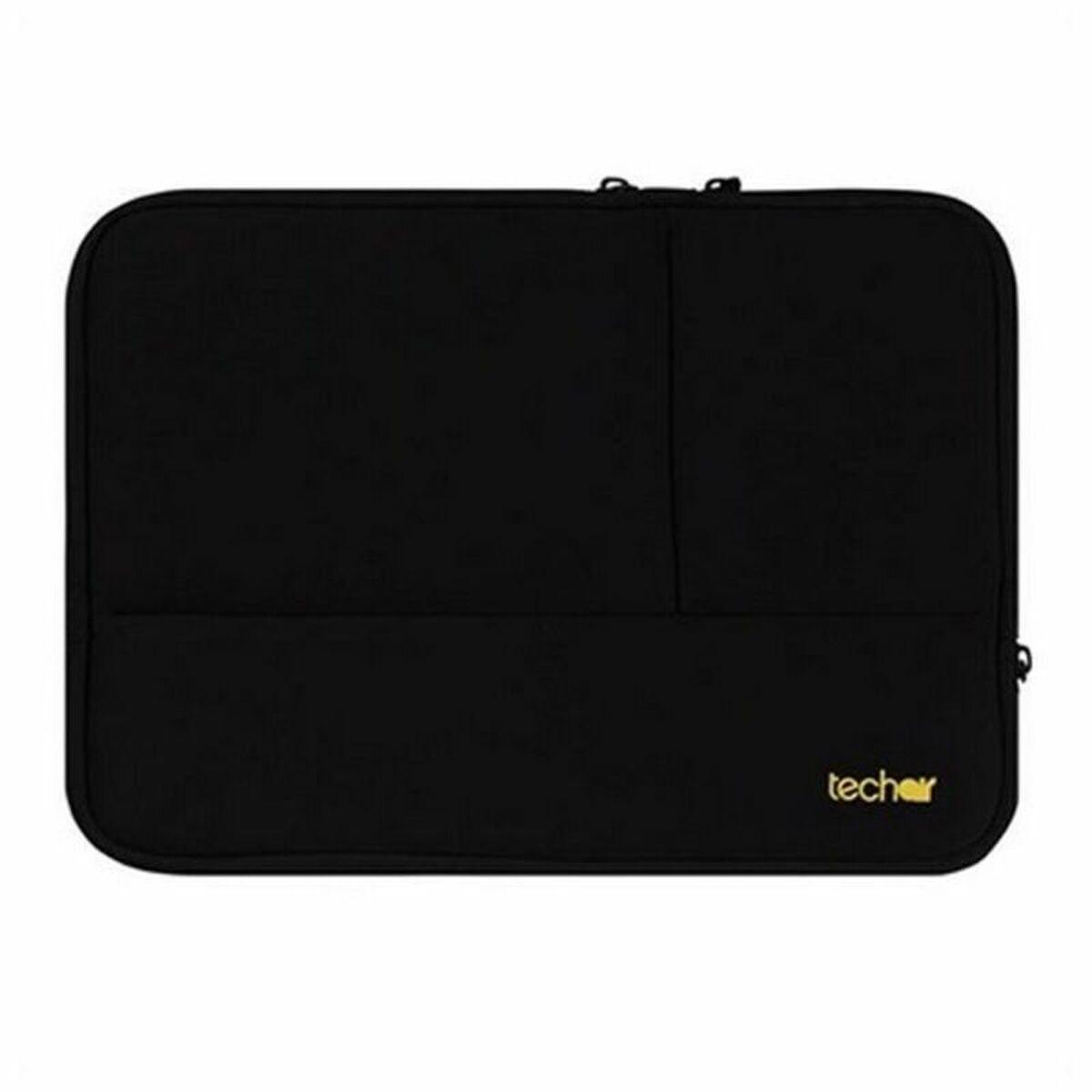 Techair Classic pro 29,5 cm [11.6] Custodia a tasca Nero (Techair 11.6 INCH Black Sleeve With Pockets And A Contrasting Faux Fu