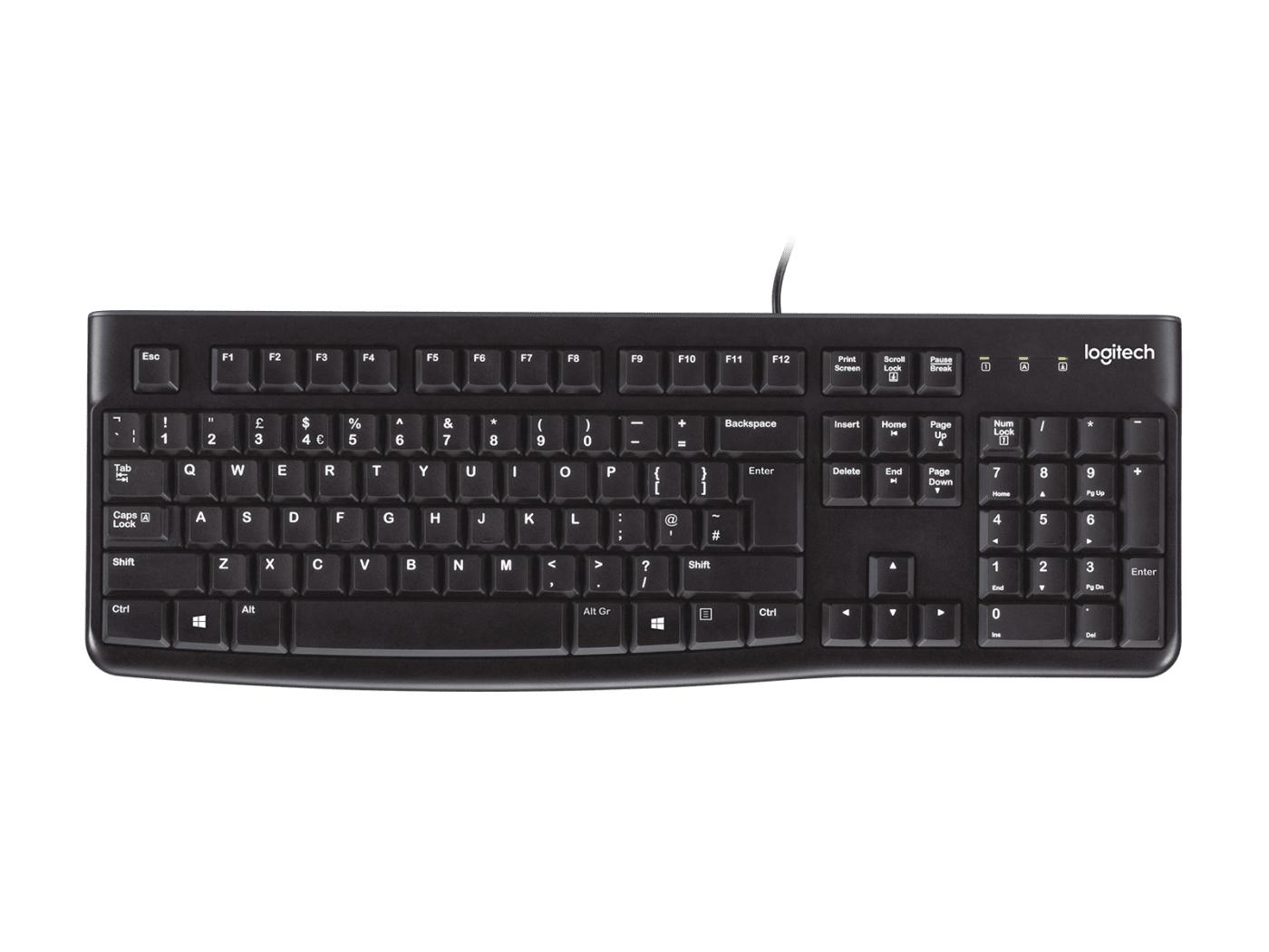 Logitech K120 Corded Keyboard tastiera Universale USB QWERTY US International Nero