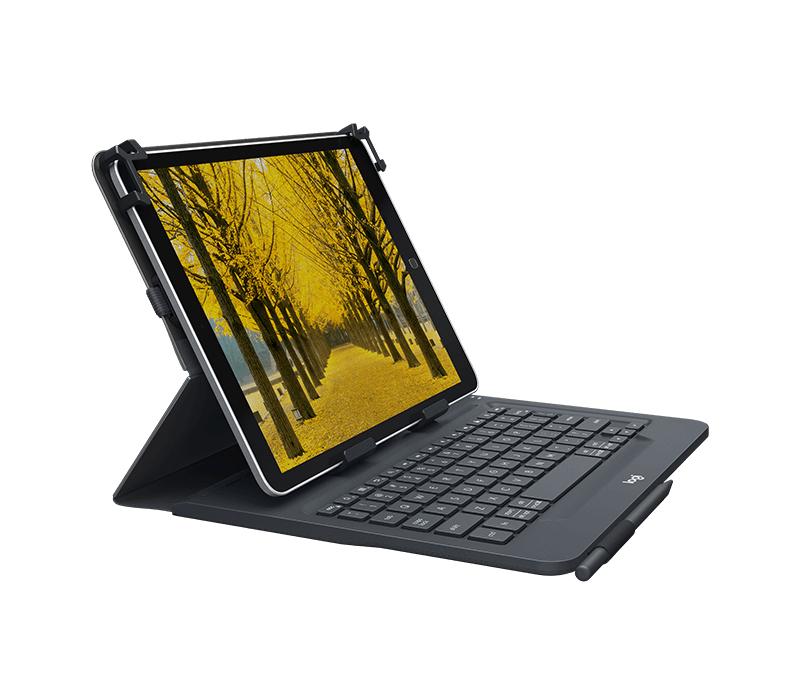 Logitech Universal Folio with integrated keyboard for 9-10 inch tablets Nero Bluetooth QWERTZ Tedesco