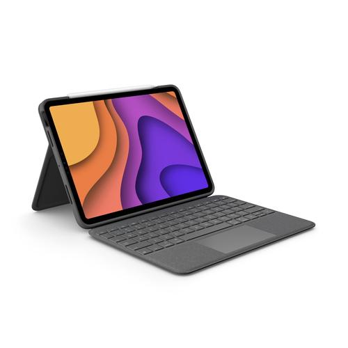 LOGITECH FOLIO TOUCH - CLAVIER ET ÉTUI - AVEC TRACKPAD - RÉTROÉCLAIRÉ - APPLE SMART CONNECTOR - AZERTY - FRANÇAIS - GRIS O