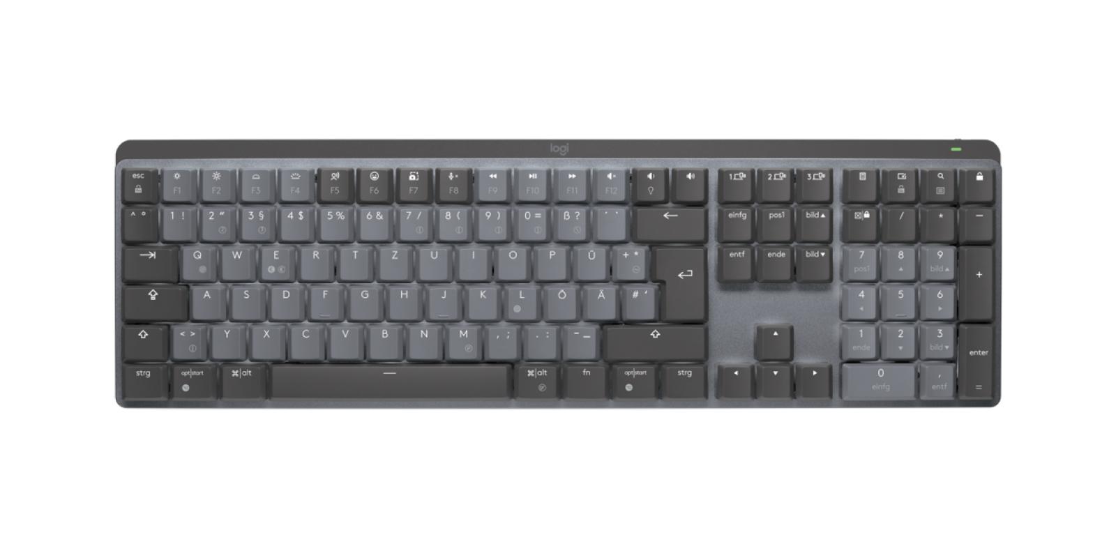 Logitech MX Mechanical tastiera Ufficio RF senza fili + Bluetooth QWERTZ Tedesco Grafite, Grigio