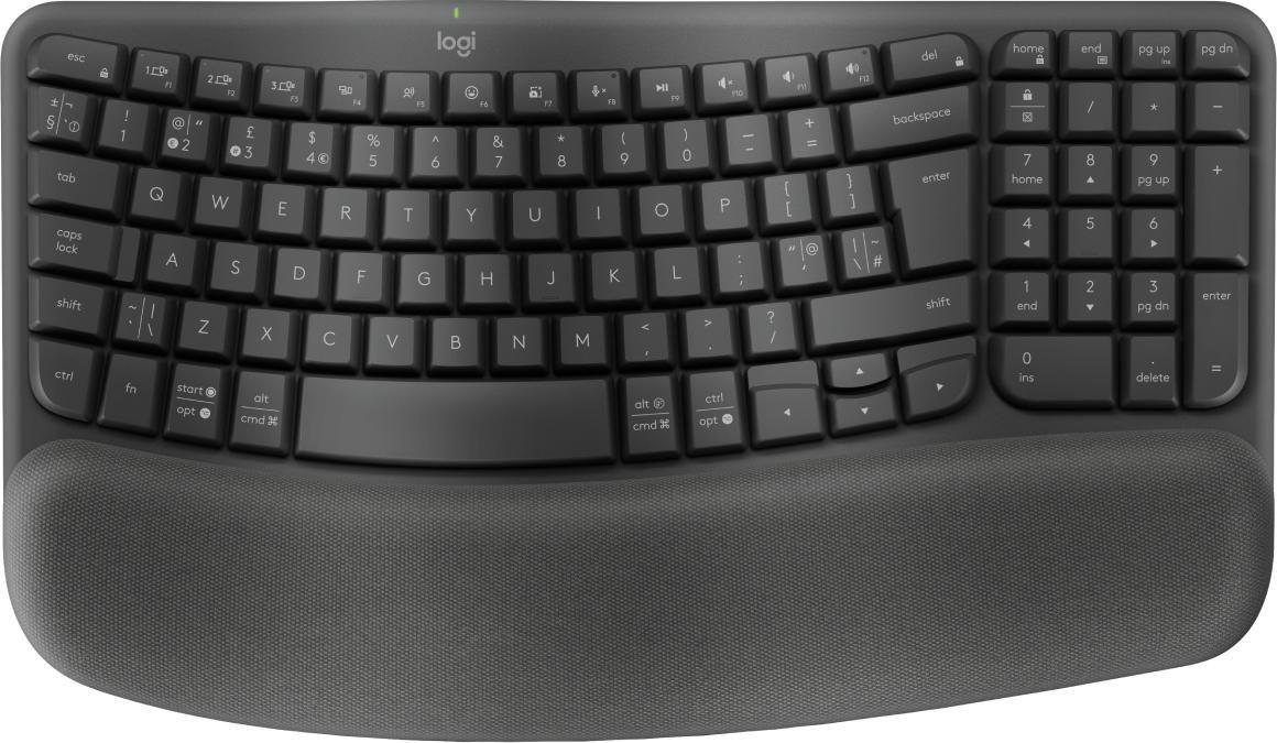 Logitech Wave Keys for Business tastiera RF senza fili + Bluetooth QWERTY Inglese UK Grafite (WAVE KEYS FOR BUSINESS - GRAPHITE