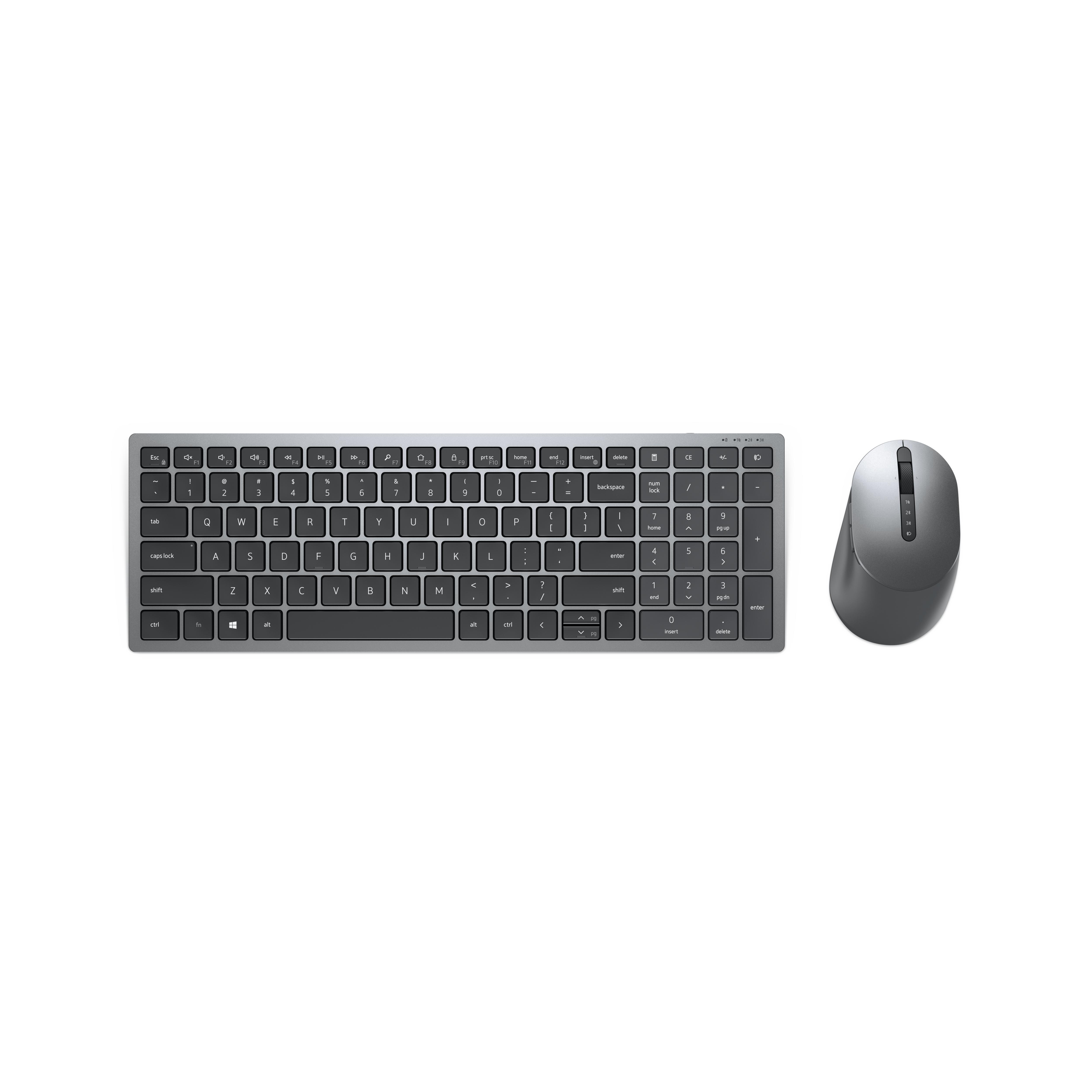 DELL KM7120W tastiera Mouse incluso RF senza fili + Bluetooth QWERTY Nordic Grigio, Titanio