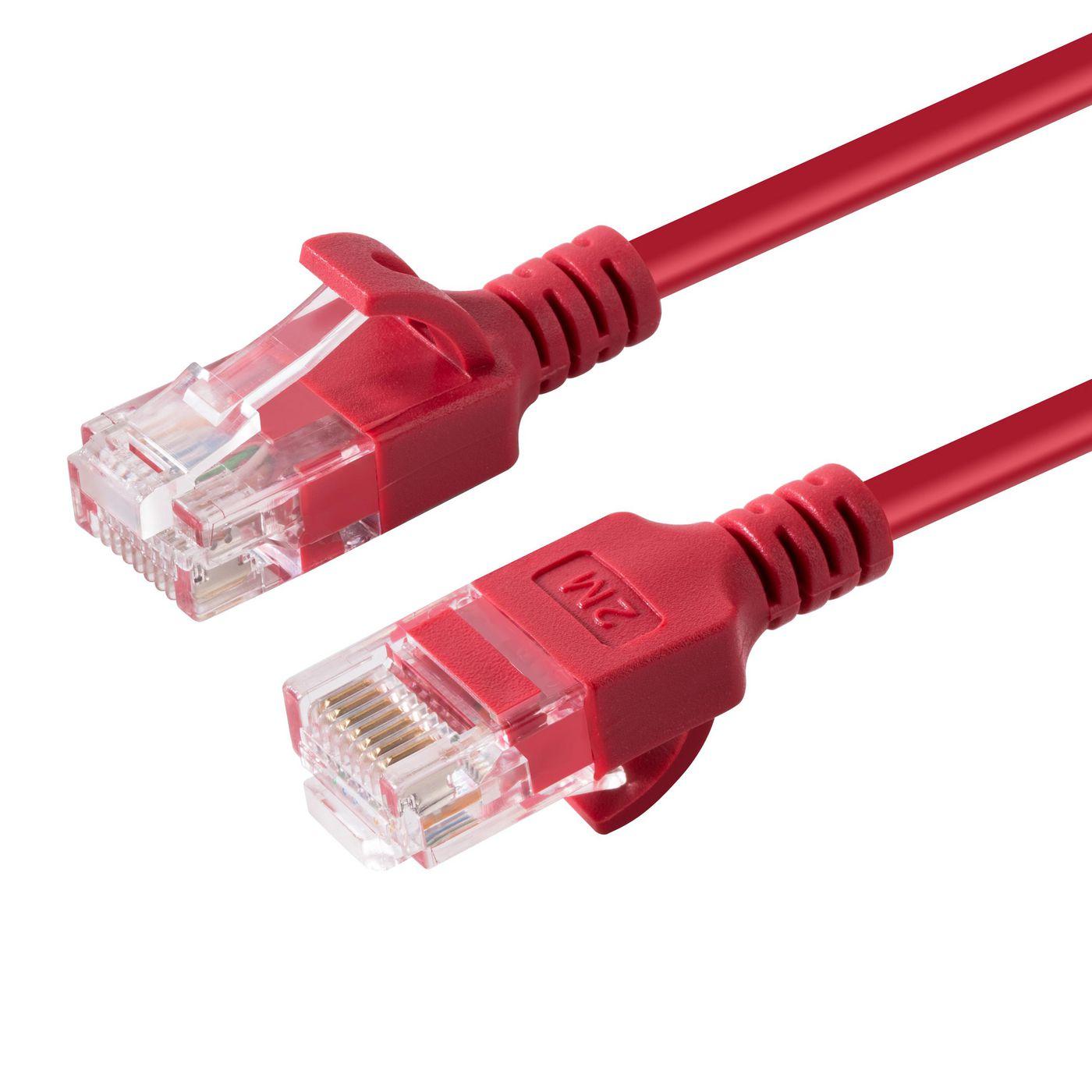 U/UTP CAT6A Sottile 0,25M Rosso