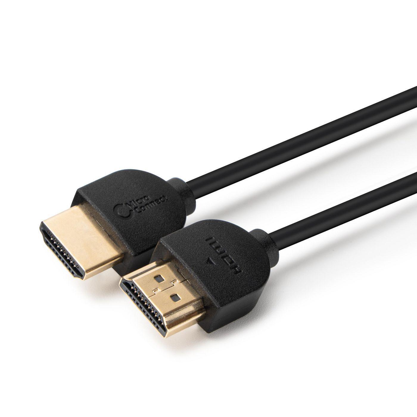 Microconnect HDM19191.5BSV2.0 cavo HDMI 1,5 m HDMI tipo A [Standard] Nero (4K HDMI Cable Slim 1.5m - HDM19191.5BSV2.0, 1.5 m, H