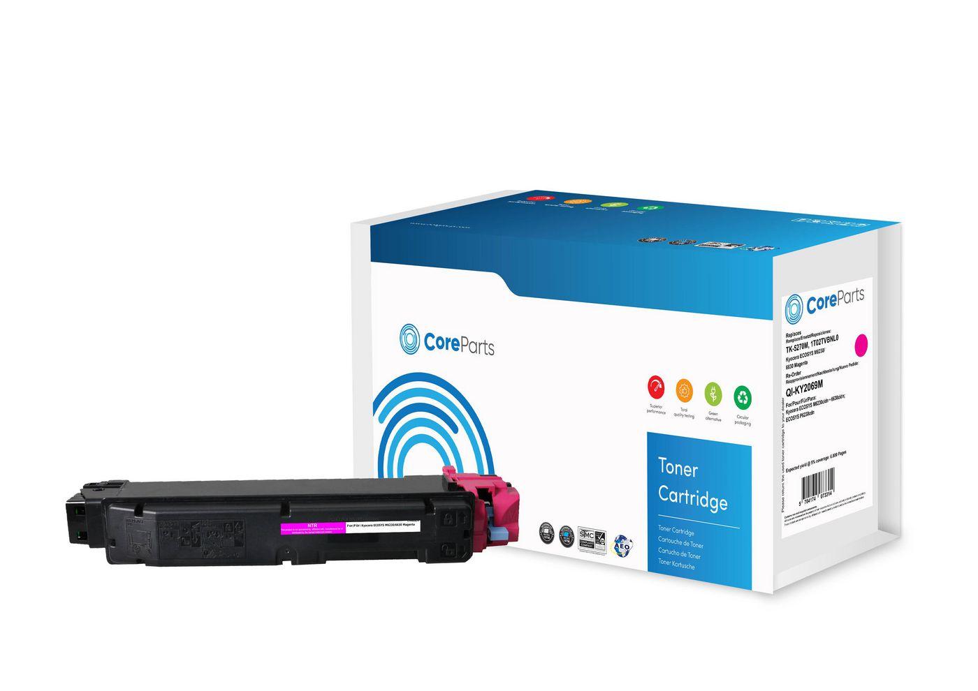 CoreParts QI-KY2069M cartuccia toner 1 pz Compatibile Magenta (Toner Magenta TK5270M-NTR - Pages: 6000 Kyocera ECOSYS - M6230/6