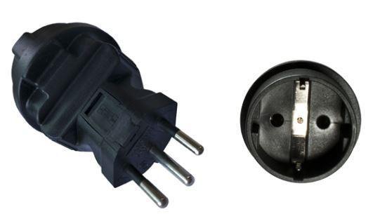 Microconnect PEAEUSWISS adattatore per presa di corrente Tipo J [CH] Nero (Power Adapter Schuko - Swiss - Black, - CH 3pin M/Sc