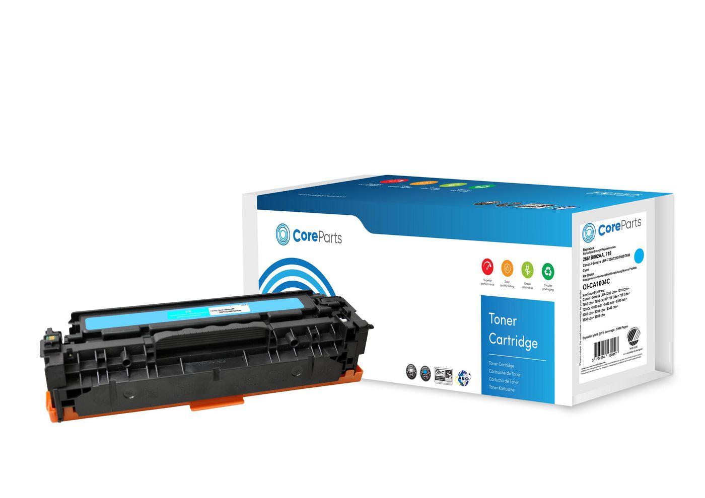 CoreParts QI-CA1004C cartuccia toner 1 pz Originale Ciano (Toner Cyan 2661B002AA - Pages: 2.900, Nordic Swan - Canon I-Sensys L