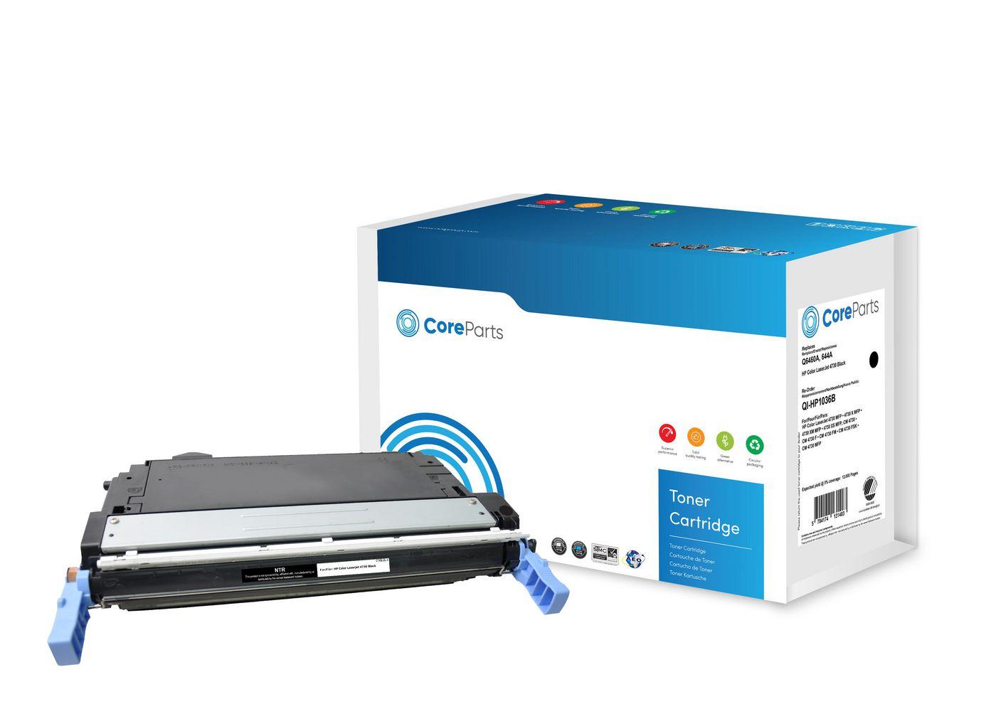 CoreParts QI-HP1036B cartuccia toner 1 pz Compatibile Nero (Toner Black Q6460A - Pages: 12.000, Nordic Swan - HP Color LaserJet