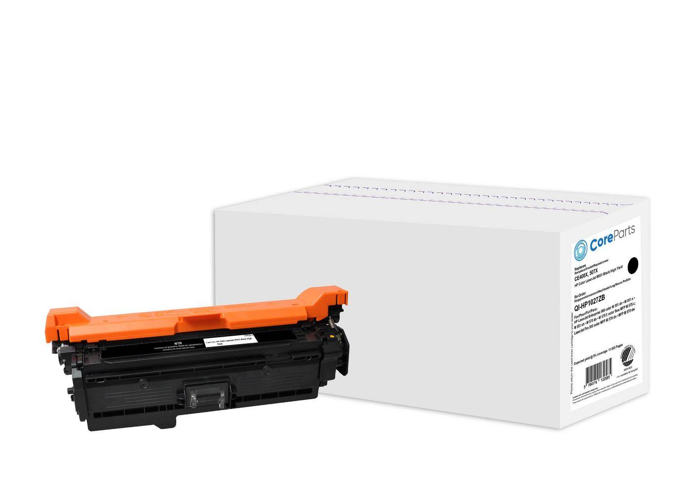 CoreParts QI-HP1027ZB cartuccia toner 1 pz Compatibile Nero (Toner Black CE400X - Pages: 11.000, Nordic Swan - HP Color LaserJe