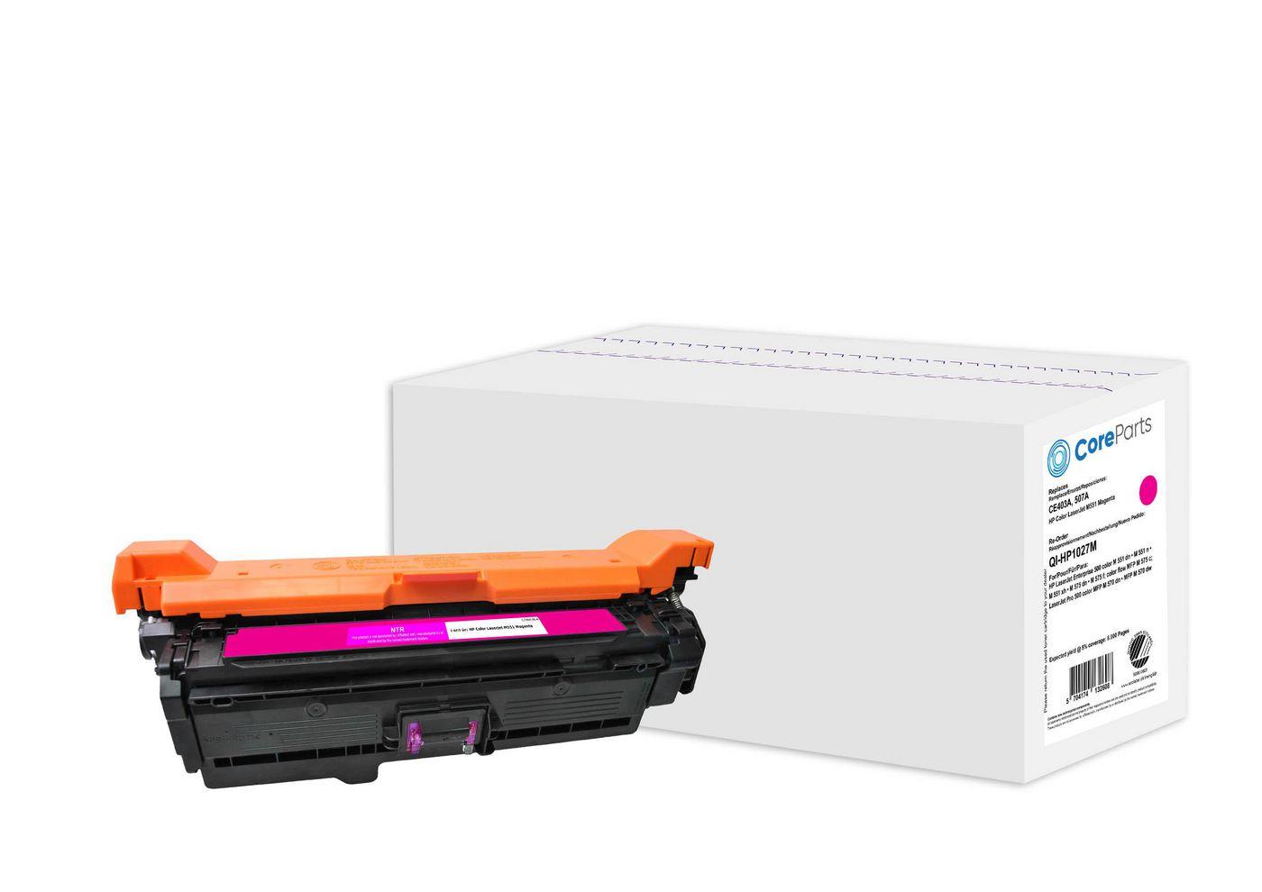 CoreParts QI-HP1027M cartuccia toner 1 pz Compatibile Magenta (Toner Magenta CE403A - Pages: 6.000, Nordic Swan - HP Color Lase