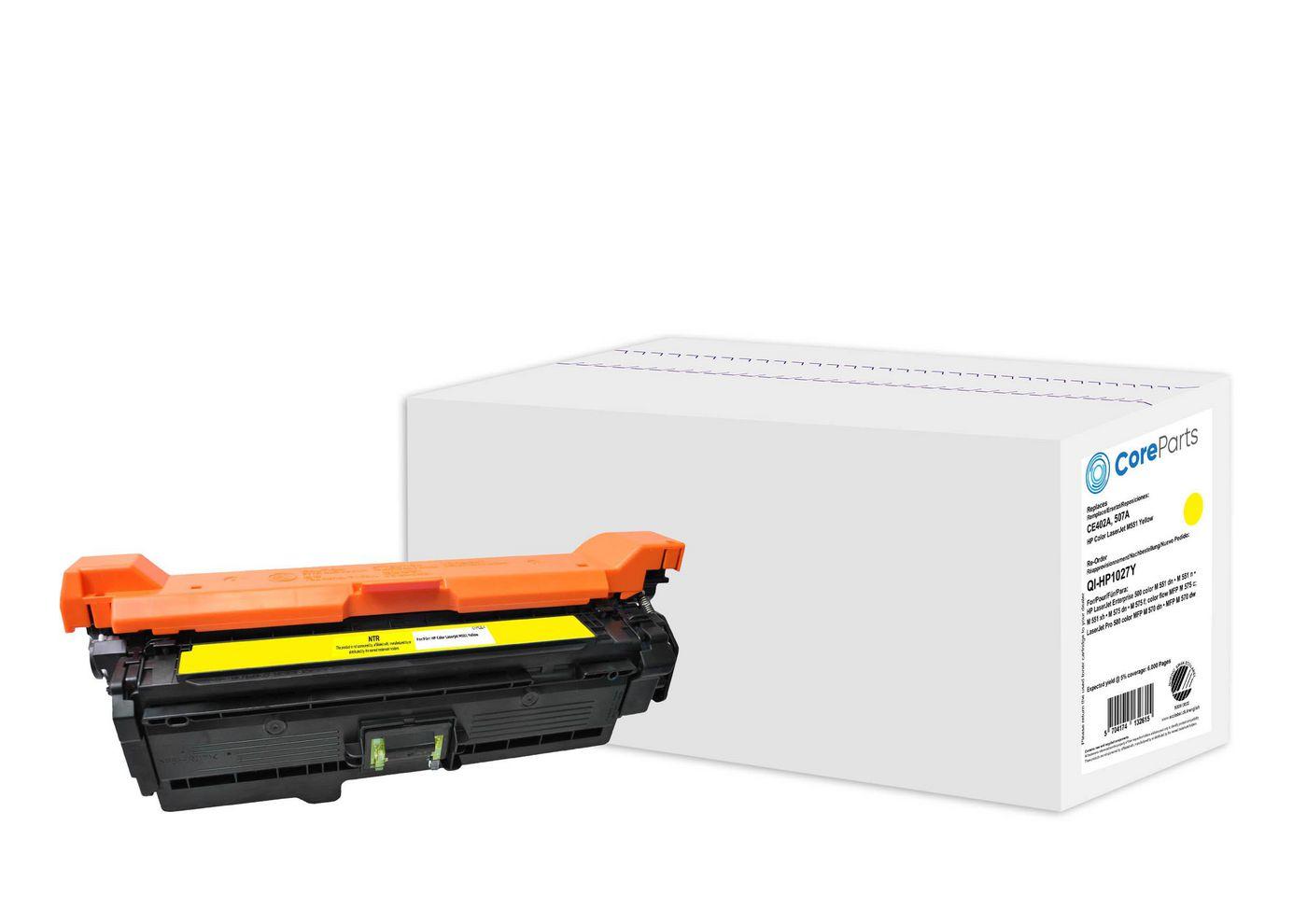 CoreParts QI-HP1027Y cartuccia toner 1 pz Compatibile Giallo (Toner Yellow CE402A - Pages: 6.000, Nordic Swan - HP Color LaserJ