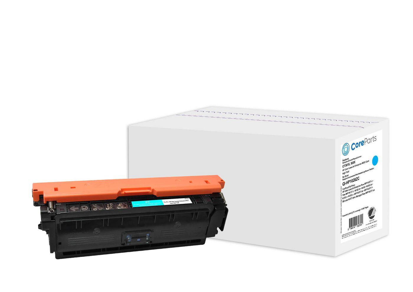 CoreParts QI-HP1028ZC cartuccia toner 1 pz Compatibile Ciano (Toner Cyan CF361X - Pages: 9.500, Nordic Swan - HP Color LaserJet