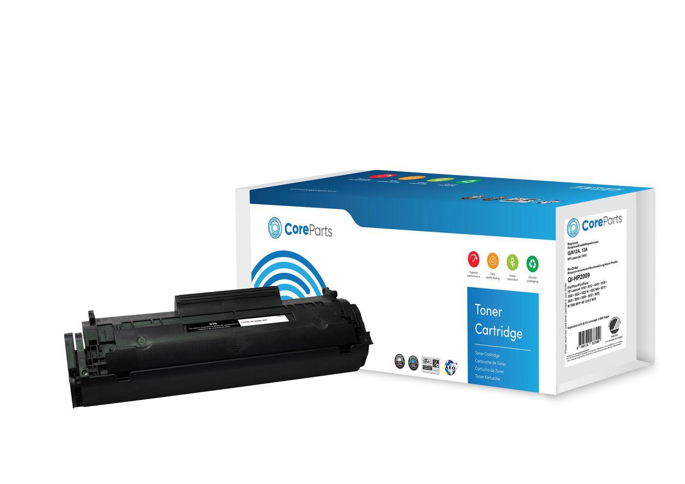 CoreParts QI-HP2009 cartuccia toner 1 pz Compatibile Nero (Toner Black Q2612A - Pages: 2.000, Nordic Swan - HP LaserJet 1010 [1