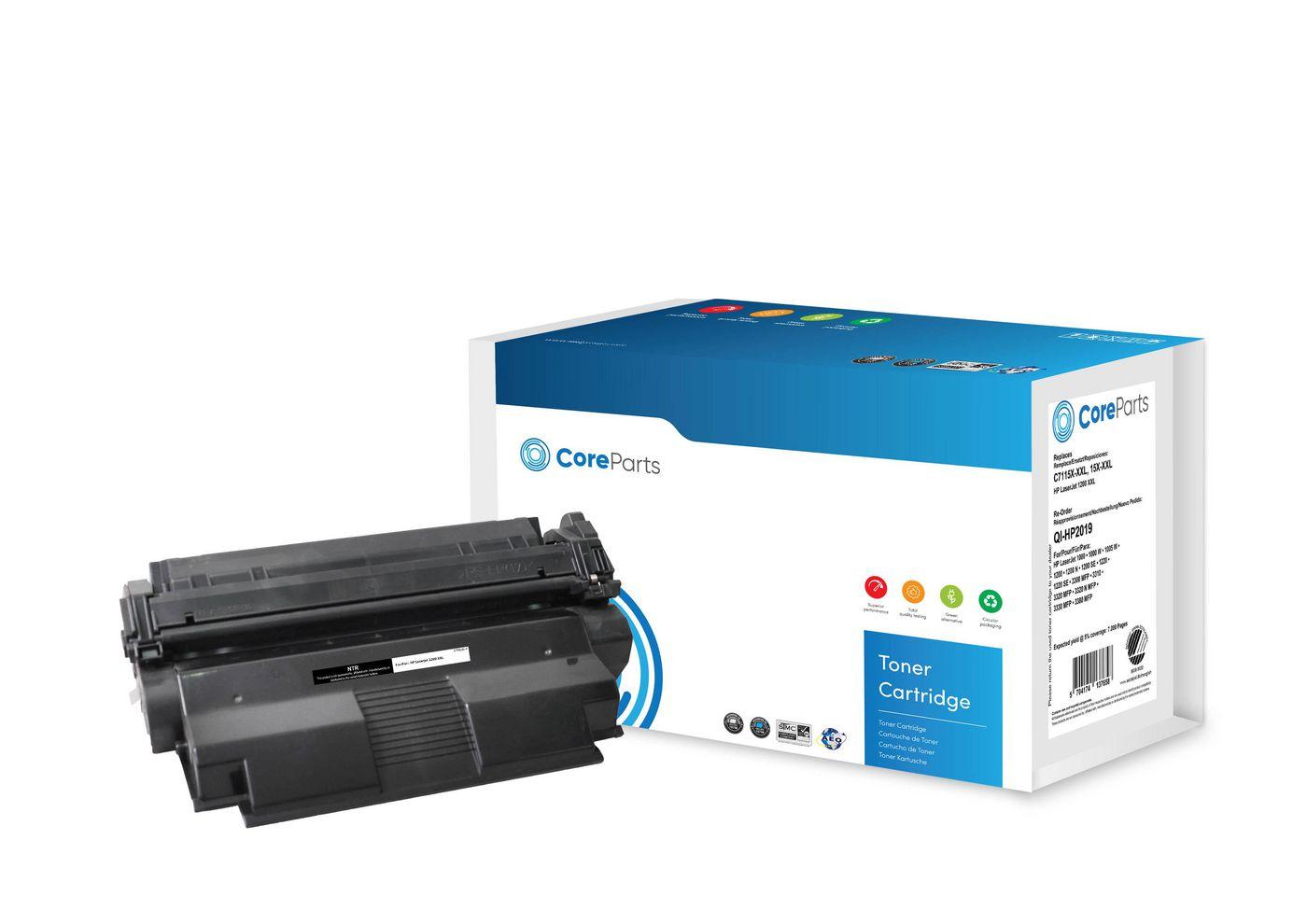 CoreParts QI-HP2019 cartuccia toner 1 pz Compatibile Nero (Toner Black C7115X-XXL - Pages: 7.000, Nordic Swan - HP LaserJet 120