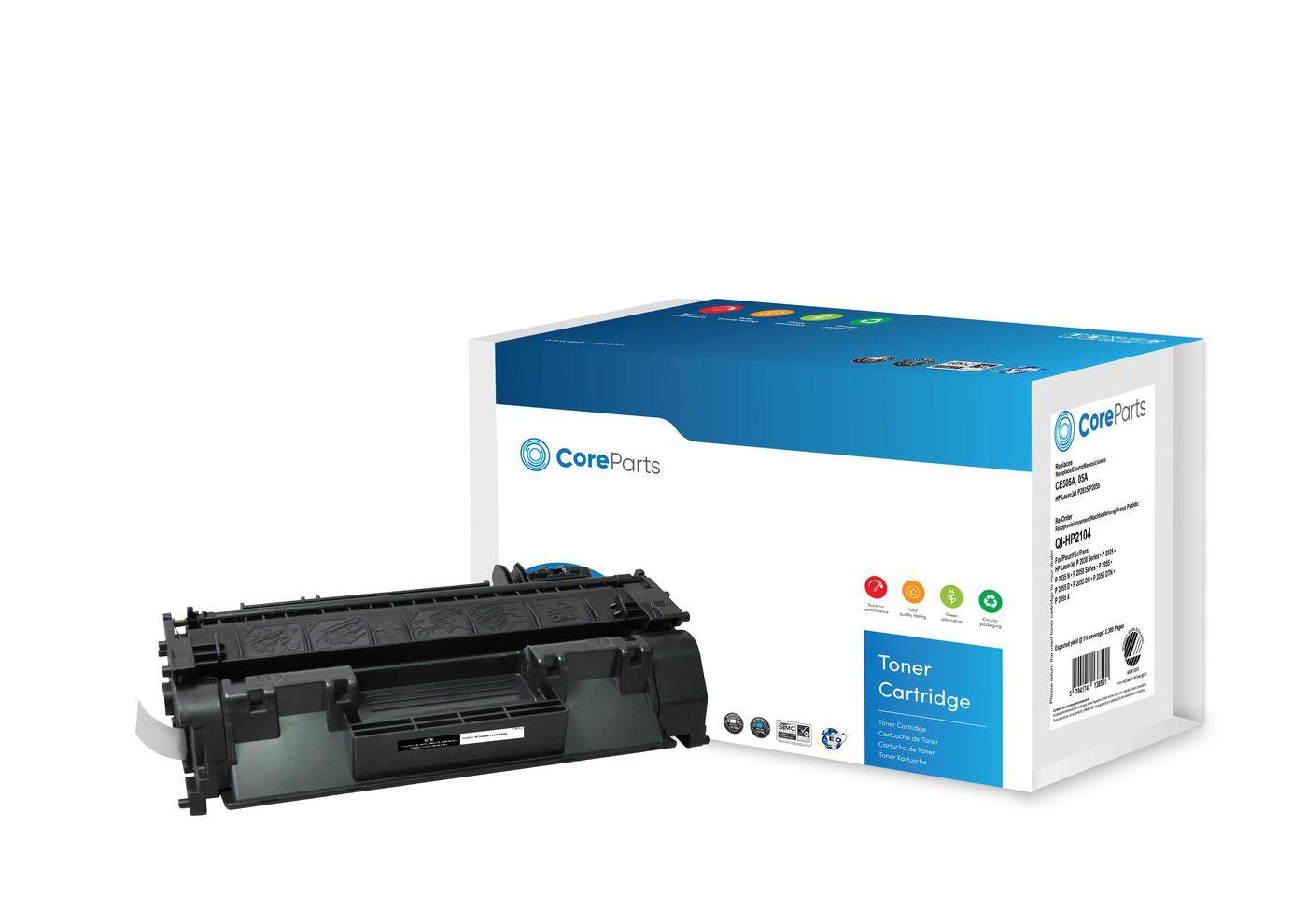 CoreParts QI-HP2104 cartuccia toner 1 pz Compatibile Nero (Toner Black CE505A - Pages: 2.300, Nordic Swan - HP LaserJet P2035/P