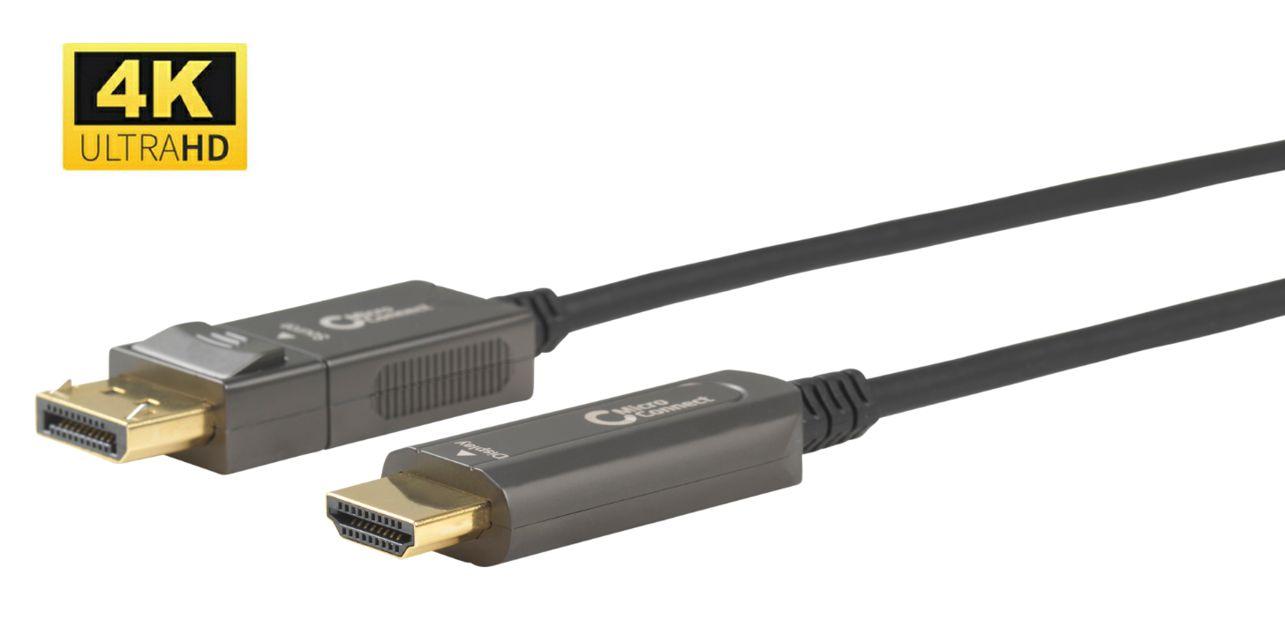 Microconnect DP-HDMI-1500V1.4OP cavo e adattatore video 15 m DisplayPort Nero (Premium Optic DP - HDMI Cable - 15m cable, DP 1.