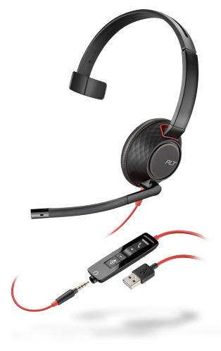 POLY Blackwire 5210 Auricolare Cablato A Padiglione Musica e Chiamate USB tipo A Nero, Rosso