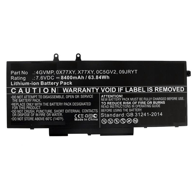 CoreParts MBXDE-BA0182 ricambio per laptop Batteria (Laptop Battery for Dell 61WH - Li-ion 7.6V 8000mAh 61WH - Li-ion 7.6V 8000