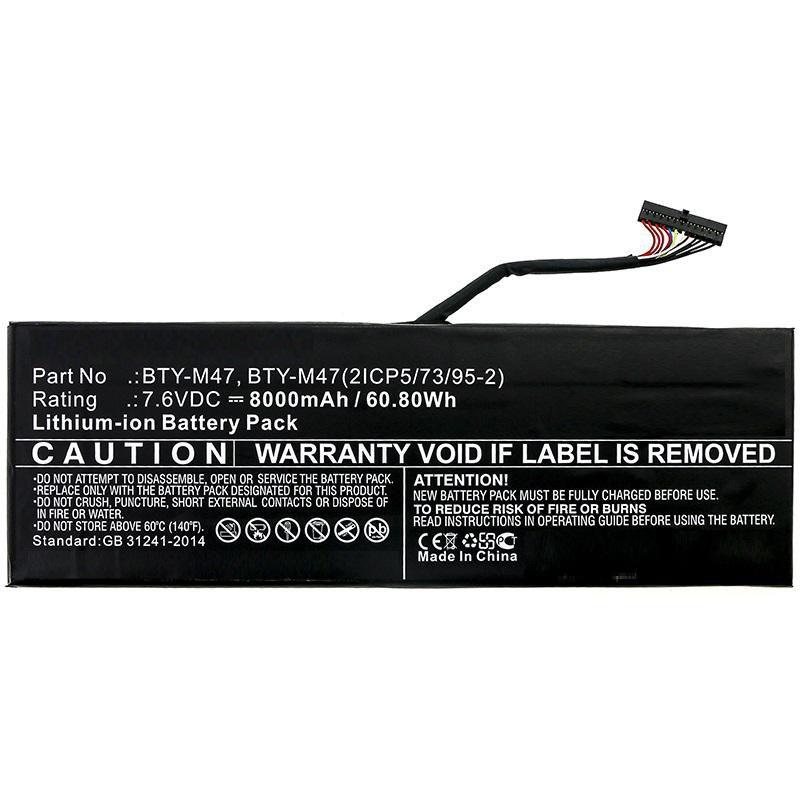 CoreParts MBXMSI-BA0009 ricambio per laptop Batteria (Laptop Battery for MSI 61WH - Li-ion 7.6V 8Ah 61WH Li-ion - 7.6V 8Ah GS40