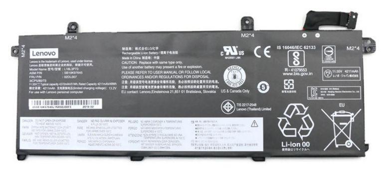 Internal, 3c, 50Wh, LiIon, CXP - 5B10W13954, Battery, Lenovo - Warranty: 3M