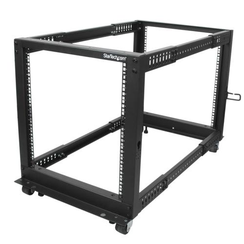 StarTech.com Armadio Server Rack con 4 staffe a Telaio Aperto 12U con profondità regolabile da 59-104cm - Rack per apparecchi