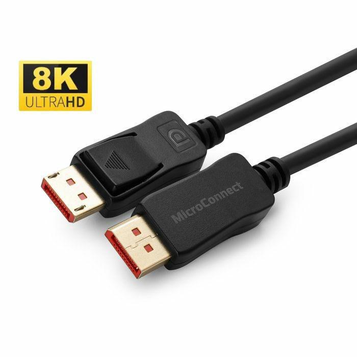 Microconnect MC-DP-MMG-500V1.4 cavo DisplayPort 5 m Nero (8K Displayport 1.4 Cable 5m - Displayport version 1.4, - Black suppor